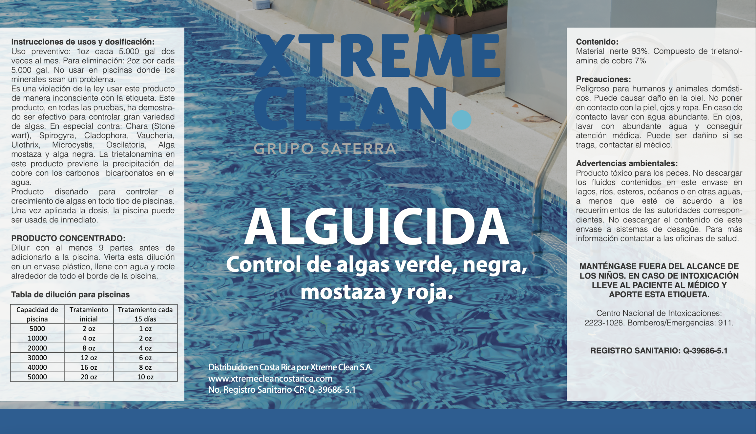 Alguicida algicida para piscina