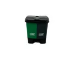 BASURERO PLÁSTICO DOBLE CON TAPA Y PEDAL VERDE Y NEGRO 20L
