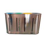 BIA4 ESTACION DE RECICLJAE, ACERO  INOXIDABLE 4 COMPARTIMIENTOS 4OL CADA BOTE