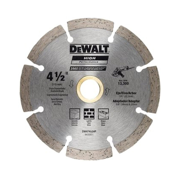 DISCO DIAMAN CONCR SEGMEN 4 12 DW47452HP® - DEWALT DISCO DIAMAN CONCR SEGMEN 4-1/2 DW47452HP®