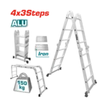 ESCALERA ALUMINIO TOTAL USO MÚLTIPLE 2 PLATAF