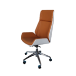 Silla para Oficina Premium E162-H Blanca y Naranja S026