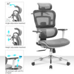 Silla Ergonómica para Oficina E688-1 Plus Gris S013 - Imagen 2
