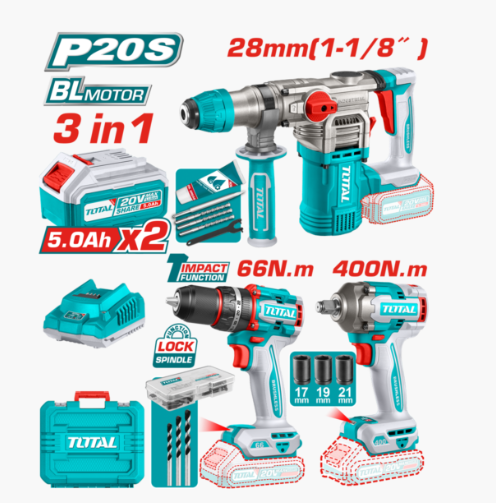 150 FE150 HE/COMBO ROTOMARTILLO 20V TOTAL - Imagen 1