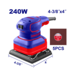 FE216 EMTOP LIJADORA ORBITAL 4-3/8" X 4" 240W ULFSR2402 (INCLUYE 5 PLIEGOS DE LIJA Y JUEGO DE CARBONES )