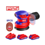 FE221 EMTOP LIJADORA ORBITAL 5" INALAM 20V CON 5 LIJAS ELPS201250 INCLUYE CARG Y 2 BAT 2AH