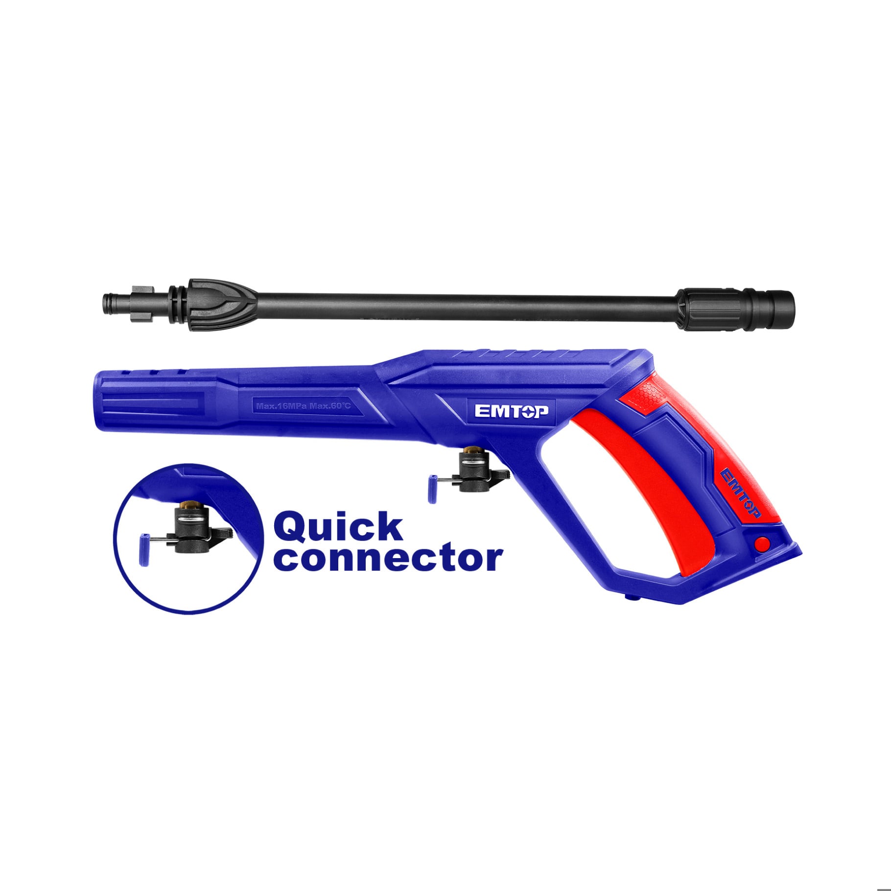 Pistola para hidrolavadora EMTOP EHPS0101 con conexión rápida Pistola para hidrolavadora EMTOP EHPS0101 con conexión rápida
