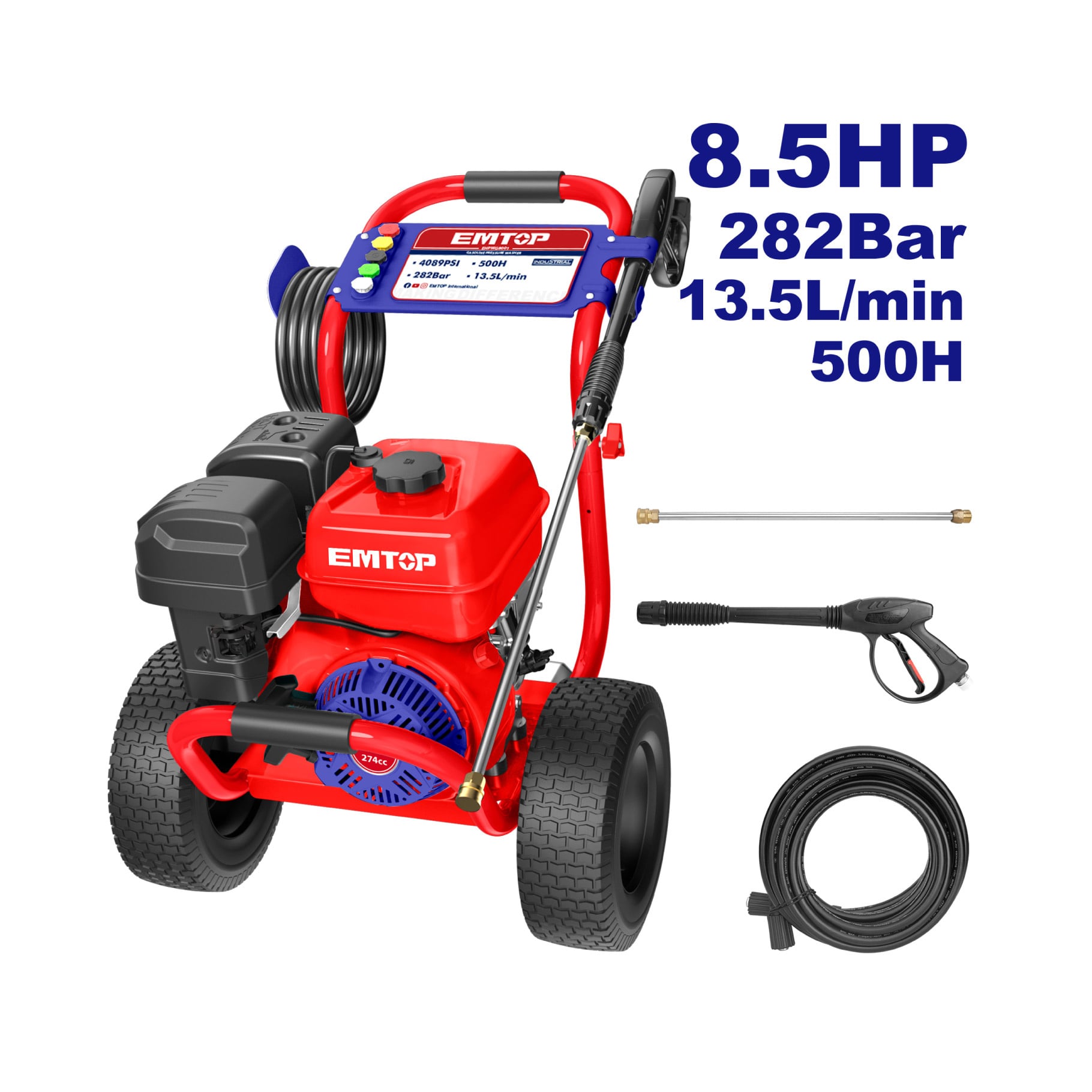 Hidrolavadora industrial EMTOP EHPWG8001 a gasolina 4089 PSI Hidrolavadora industrial EMTOP EHPWG8001 a gasolina 4089 PSI
