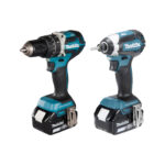 Combo taladro Makita percutor y atornillador de impacto 18V con 2 baterías y cargador