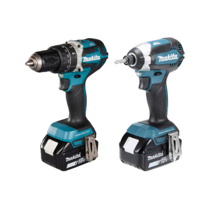 Combo taladro Makita percutor y atornillador de impacto 18V con 2 baterías y cargador