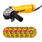 Esmeriladora DEWALT 4-1/2 DWE4212-B3 con 6 discos DW84407 para uso profesional