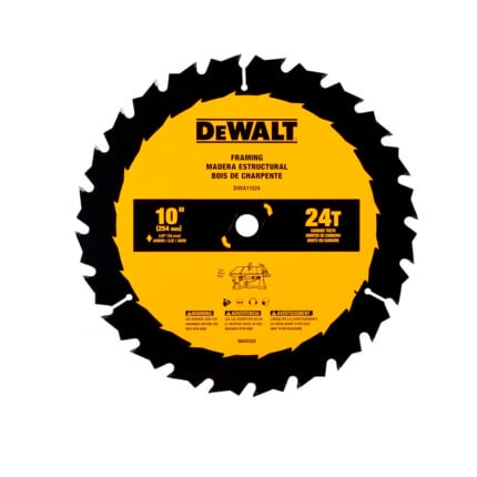 Disco de sierra 10 pulgadas 24 dientes para madera DEWALT DWA11024, eje 5/8