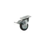 Rueda giratoria de goma 100 mm con freno (placa)