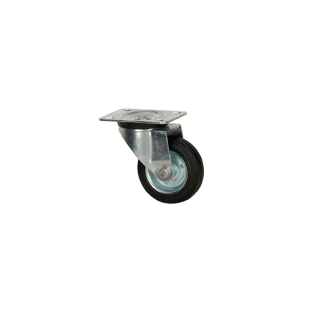 1085619068.jpg Rueda giratoria de goma negra 160 mm con placa