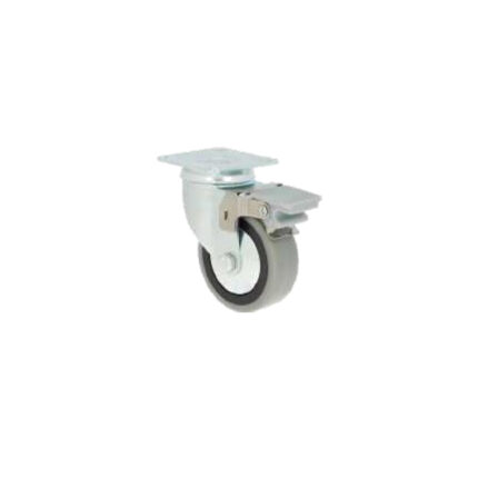 Rueda giratoria de goma 100 mm con freno y platina