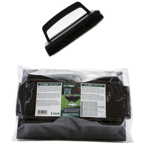 607493-1.jpg Estropajo abrasivo con empuñadura Abratex Black Grill Sucitesa