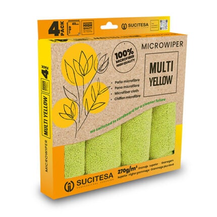 Paño de microfibra amarillo MICROWIPER MULTI YELLOW Sucitesa para limpieza profesional