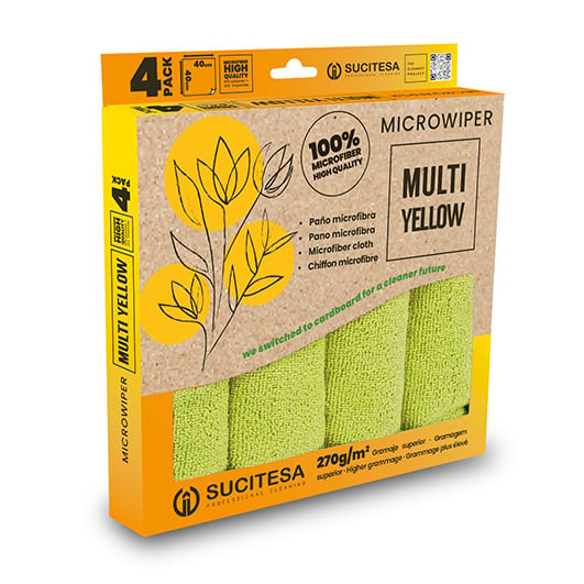 607622.jpg Paño de microfibra amarillo MICROWIPER MULTI YELLOW Sucitesa para limpieza profesional