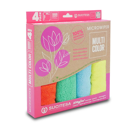 607626.jpg Paño de microfibra MICROWIPER Multi Color Pack Sucitesa para limpieza profesional
