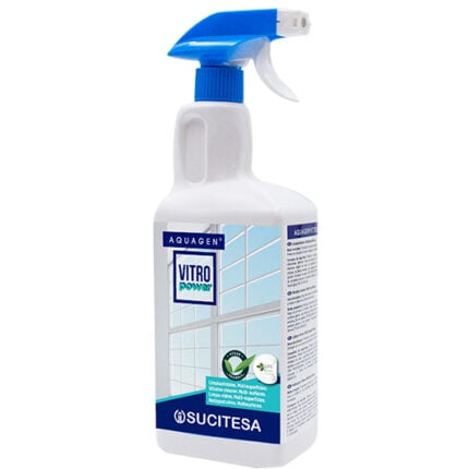 Limpia vidrios amoniacal AQUAGEN VITRO 1L Sucitesa, limpiacristales desengrasante