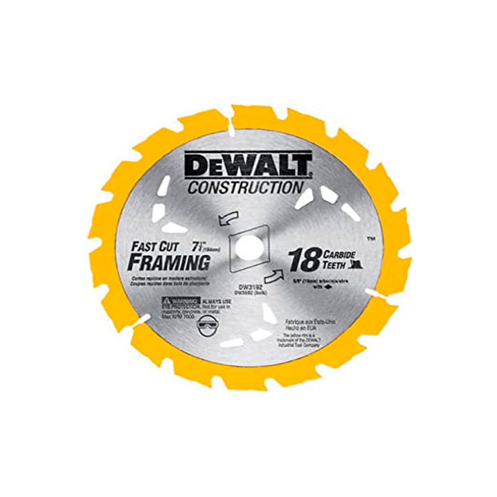 DW3192.jpg Disco de sierra para madera 7-1/4 18 dientes eje 5/8 DEWALT DW3192