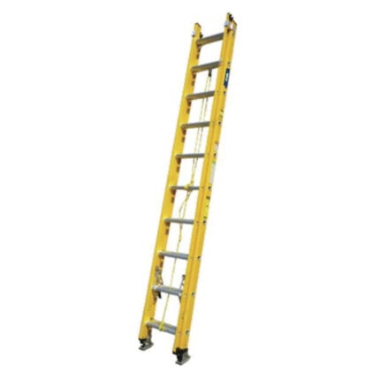 Escalera de extensión de fibra de vidrio 24 ft 200 lb amarilla