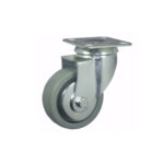 Rueda giratoria de polipropileno 60 mm con platina gris