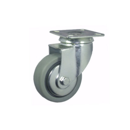 Rueda giratoria de polipropileno 60 mm con platina gris