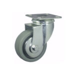 Rueda giratoria con freno 60 mm de polipropileno gris