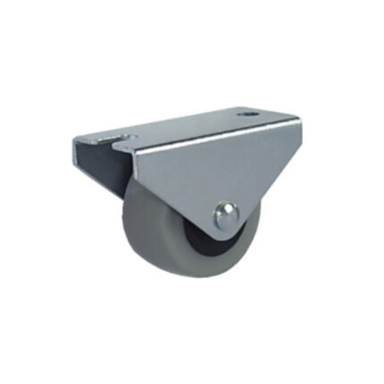 Rueda de goma gris 30 mm platina fija para mueble