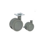 Rueda giratoria para mueble 60 mm gris platina Poliprofile