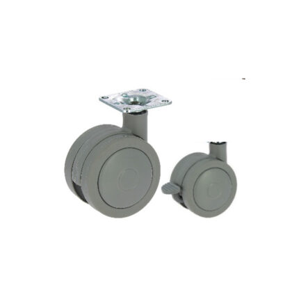 Rueda giratoria para mueble 60 mm gris platina Poliprofile