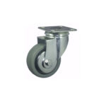 Rueda giratoria con freno 50 mm de polipropileno gris