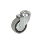 Rueda de goma gris 60 mm con aro negro para pin