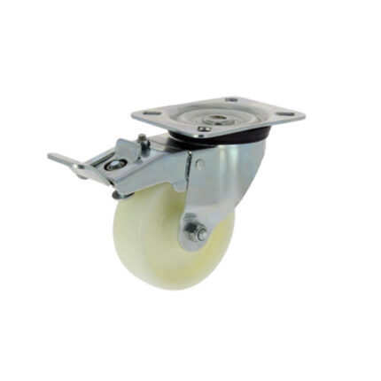 Rueda de nylon con freno 80 mm platina giratoria