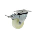 Rueda de nylon 100 mm con freno y platina giratoria