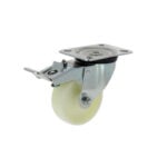 Rueda de nylon giratoria con freno 125 mm (platina)