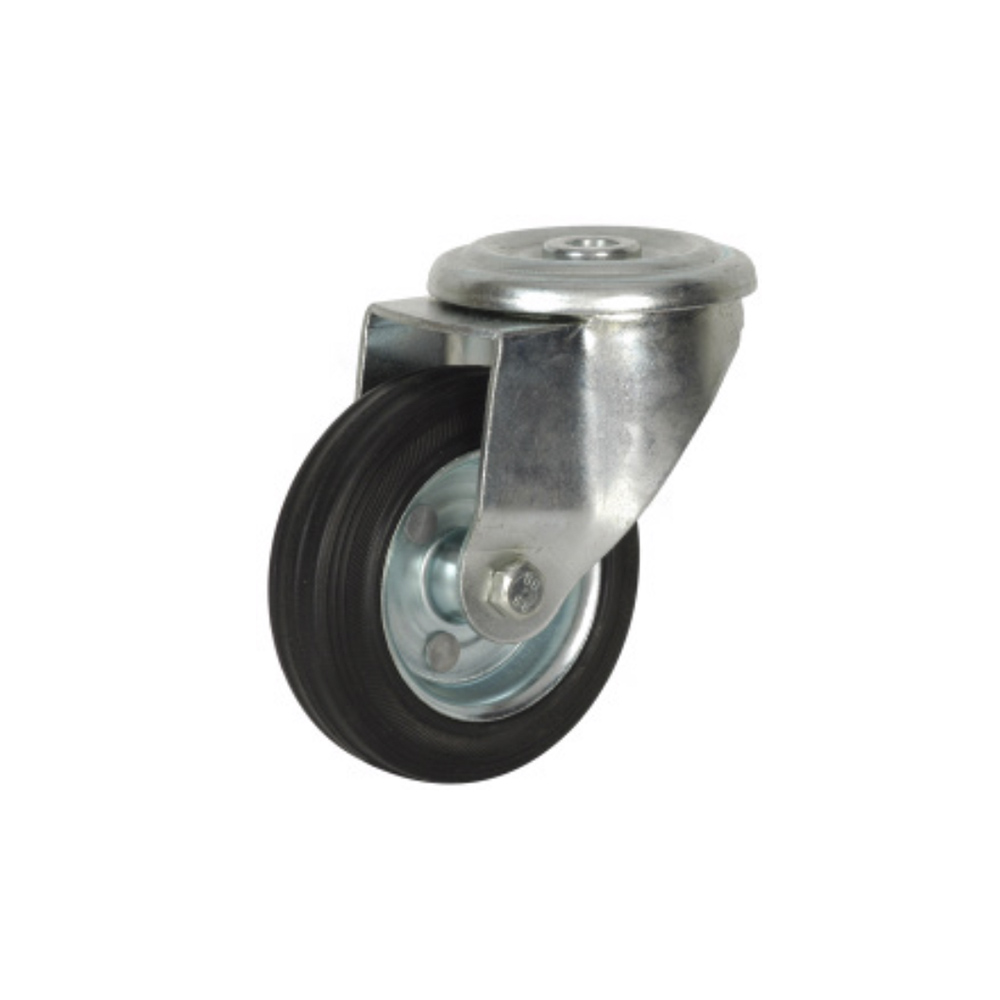 N_75485.jpg Rueda de goma 100 mm con aro metálico para pin