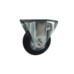 Rueda de goma negra 160 mm con platina fija (aro metálico)