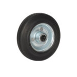 Rueda de goma 100 mm negra con aro metálico
