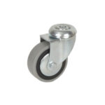 Rueda de goma gris 40 mm aro negro para pin 40 mm