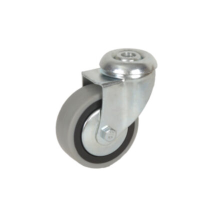 Rueda de goma gris 40 mm aro negro para pin 40 mm
