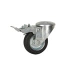 Rueda de goma 100 mm para pin de freno con aro metálico