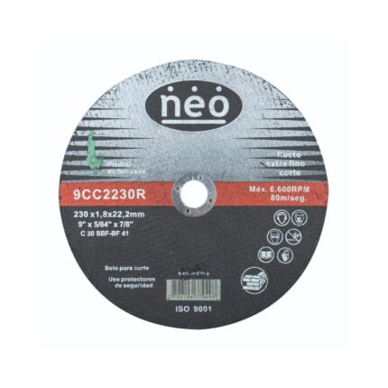 Disco de corte para concreto 230 mm tipo 1 plano
