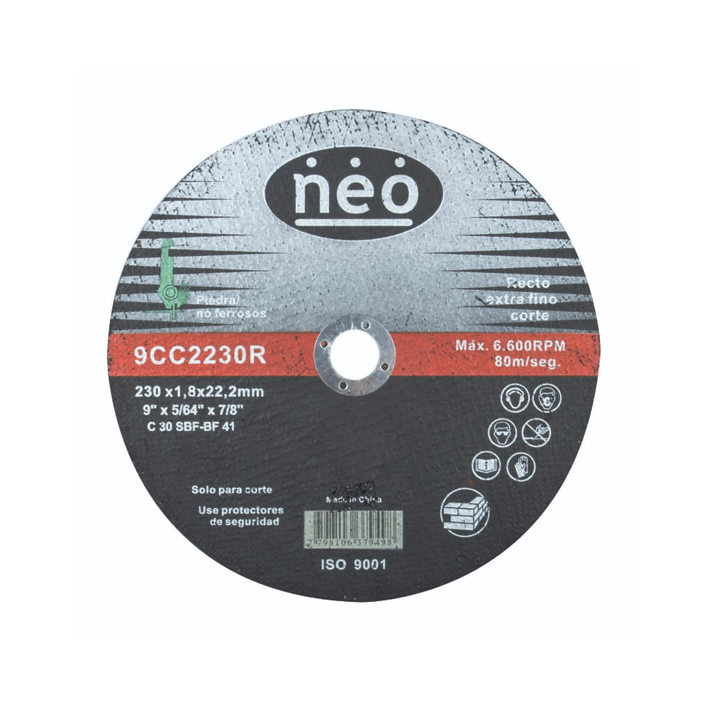 N_9CC2230R.jpg Disco de corte para concreto 230 mm tipo 1 plano