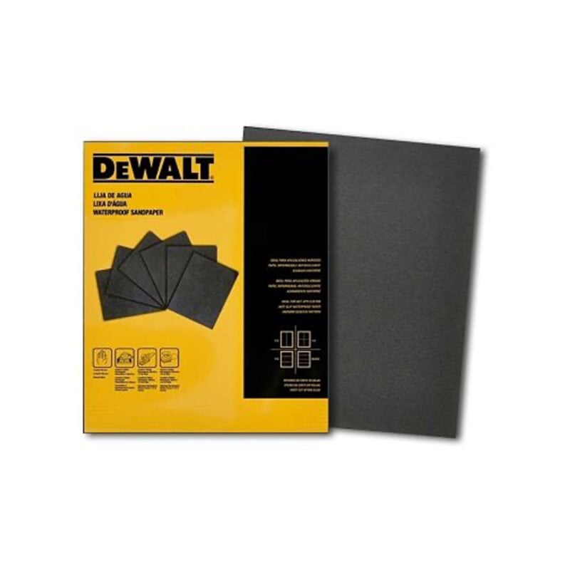 Lija al agua 1200 DEWALT 9x11, paquete de 25 hojas DAW51200S