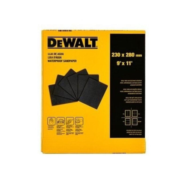 Lija al agua 2500 DEWALT 9x11 de carburo de silicio (25U)