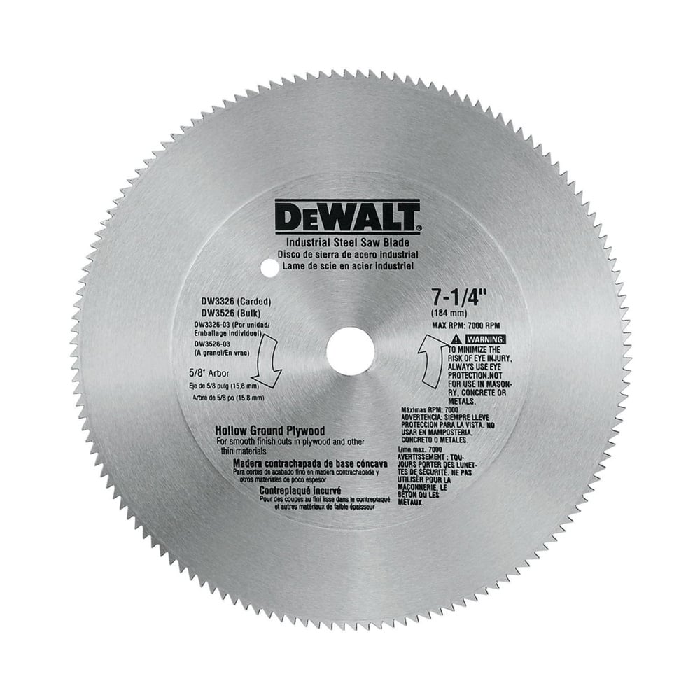 N_DW3326.jpg Disco de sierra 7-1/4 140 dientes DEWALT DW3326 para plywood, PVC y laminado