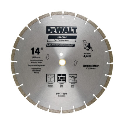 Disco diamantado para concreto 14 pulgadas DEWALT DW47142HP