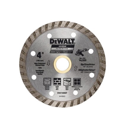 Disco diamantado para concreto 4 pulgadas turbo DEWALT DW47400HP